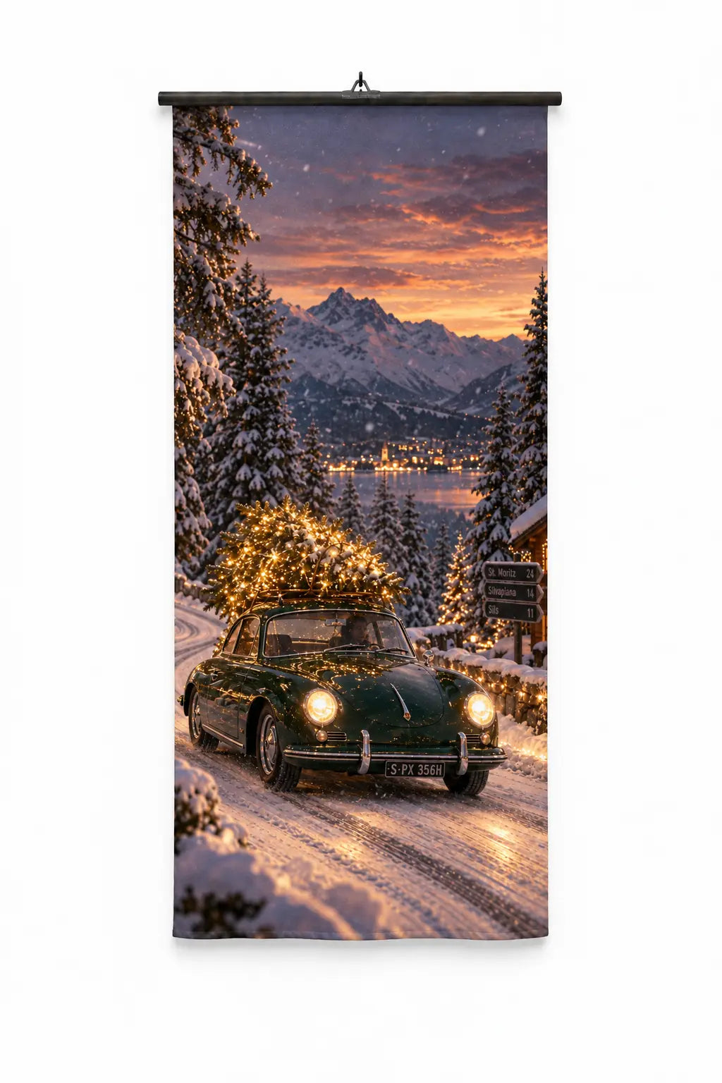 Banner Noël à la montagne | 75 x 180 cm