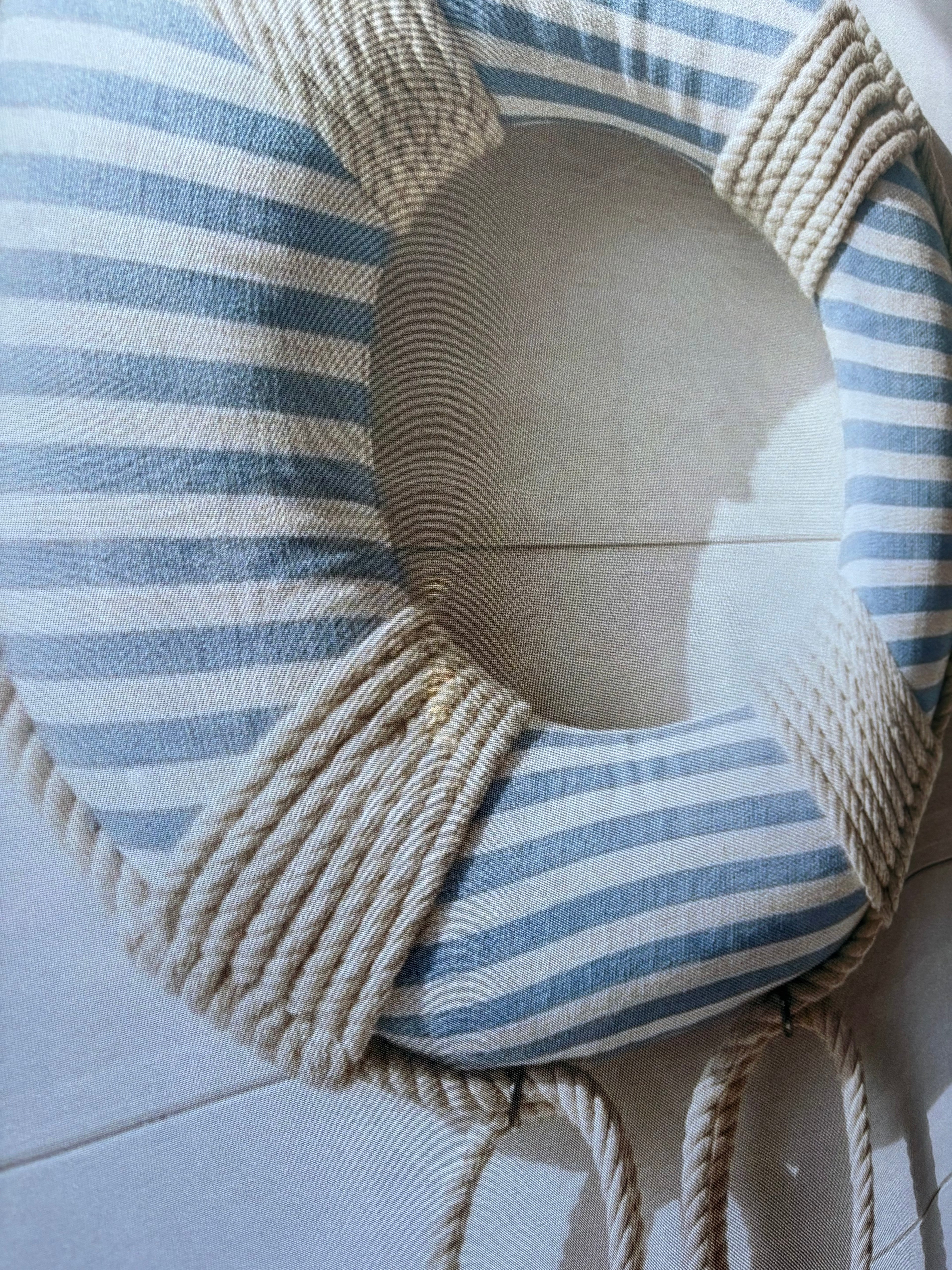 Banner décoratif Bouée rayée bleue 75x180cm – bouée marinière rayures bleues corde décoration vitrine