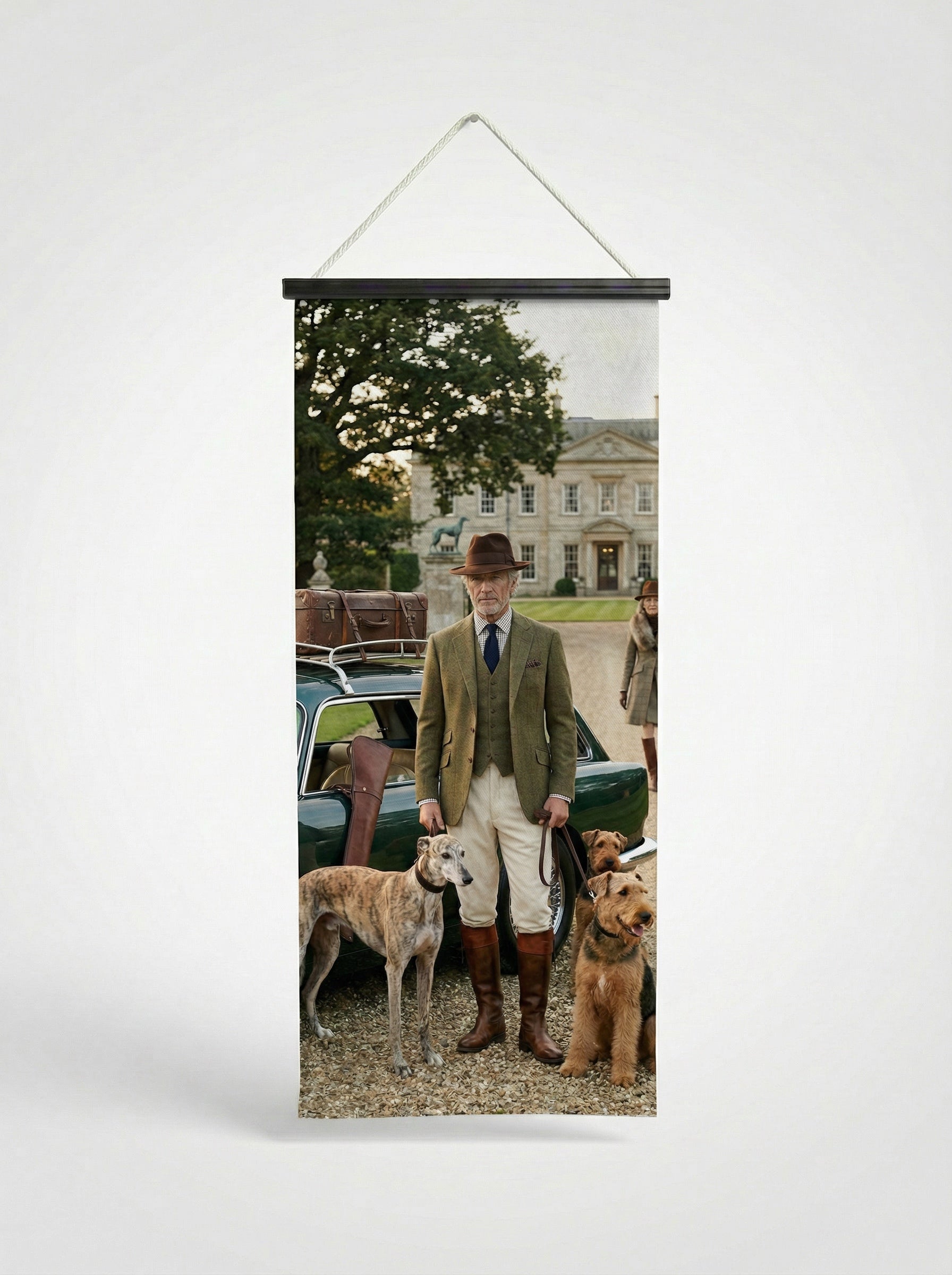 Banner Cavalerie gang 75x180cm - Vue complète avec fixation bois noir mat