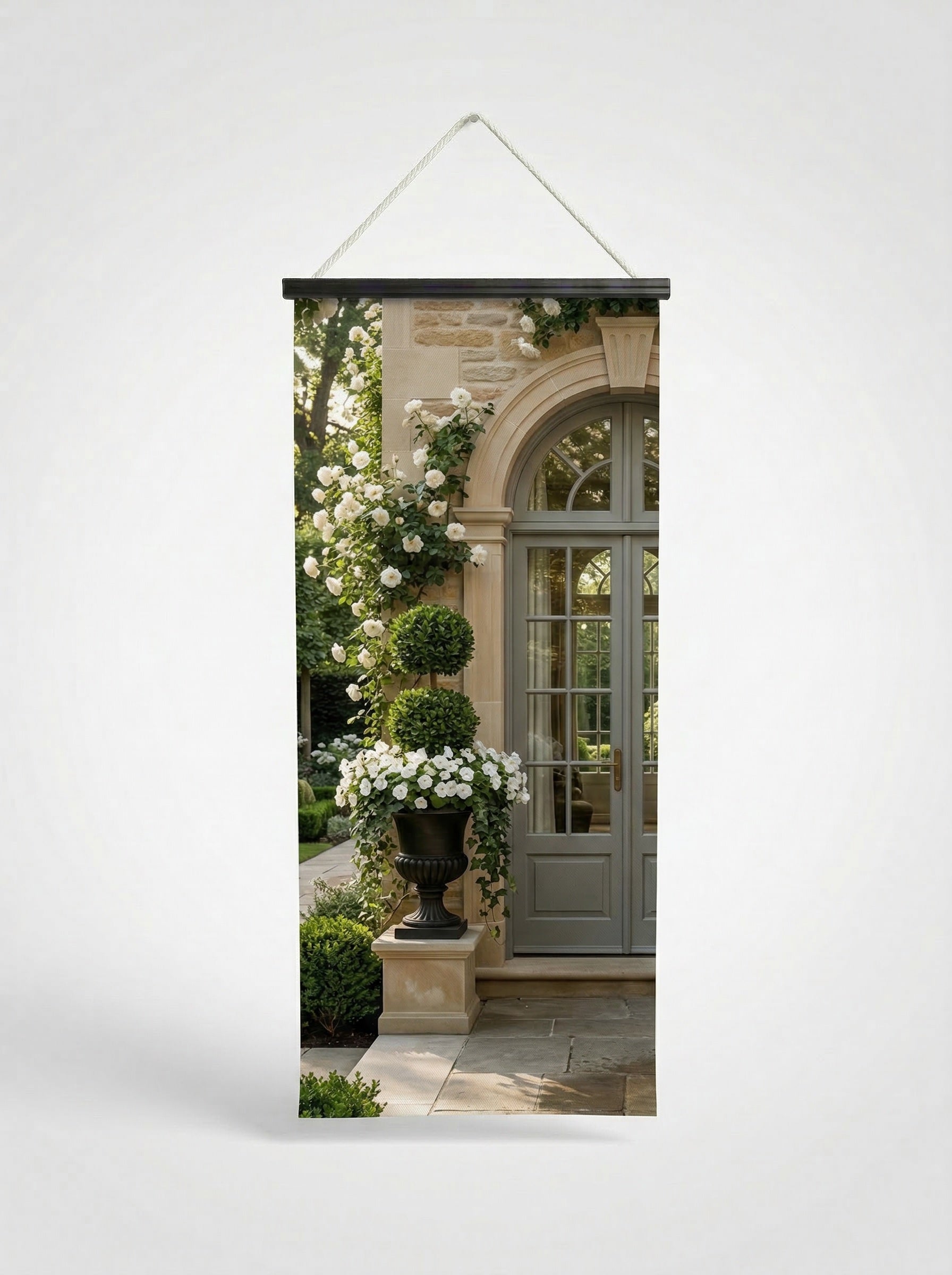 Banner Jardin d'hiver 75x180cm - Vue complète avec fixation bois noir mat