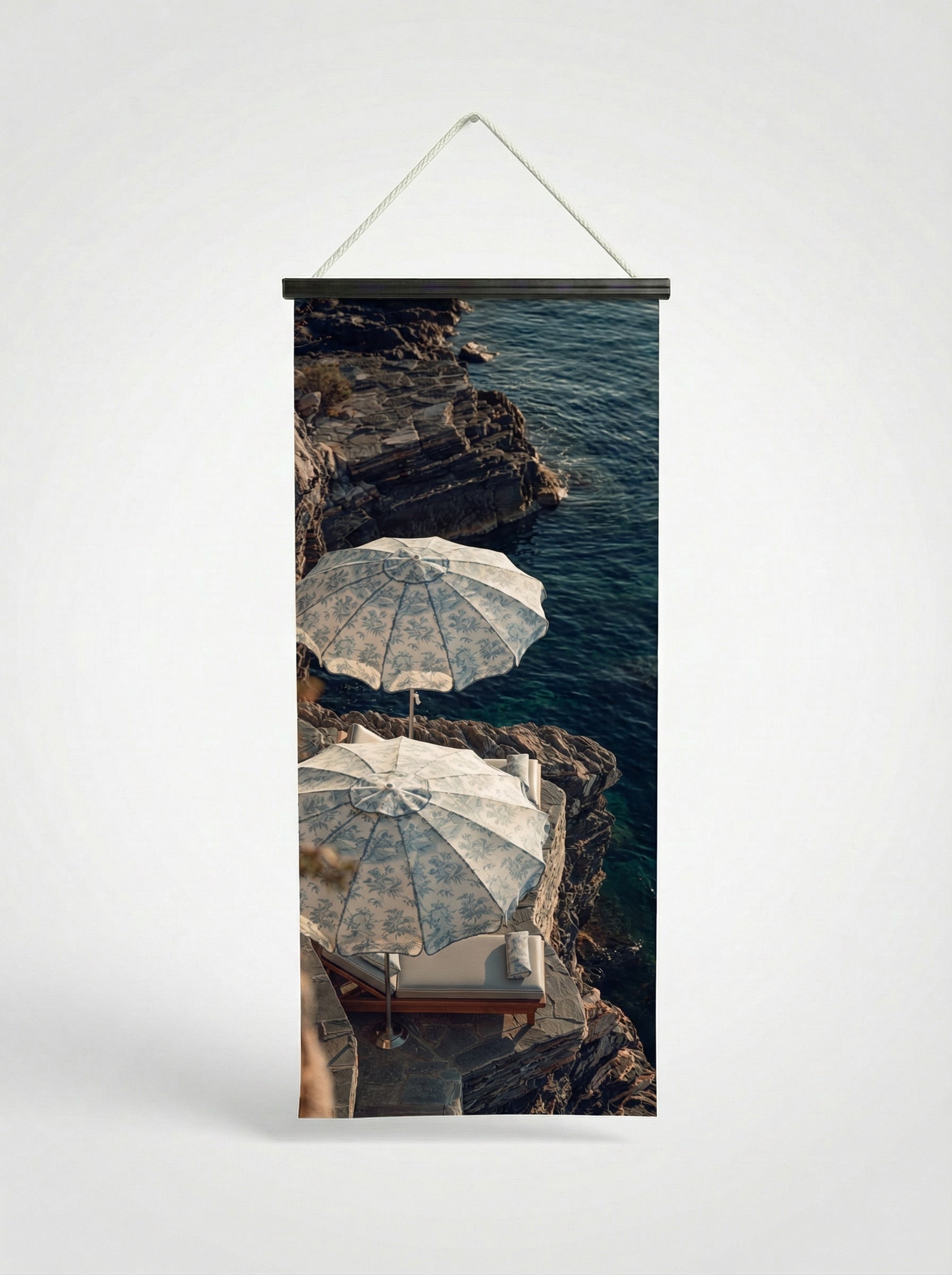 Banner Sieste 75x180cm - Vue complète avec fixation bois noir mat