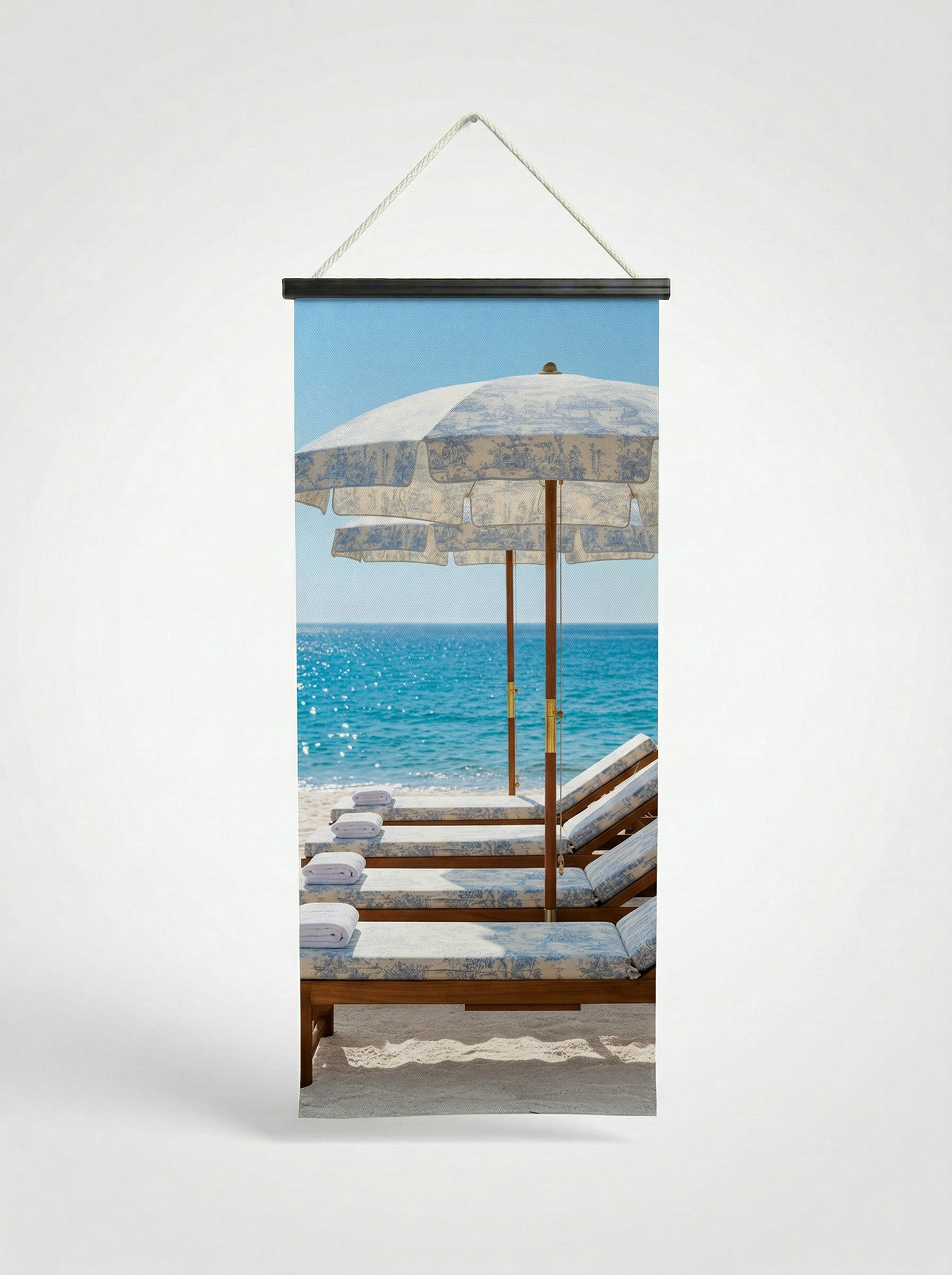 Banner Summer transat 75x180cm - Vue complète avec fixation bois noir mat